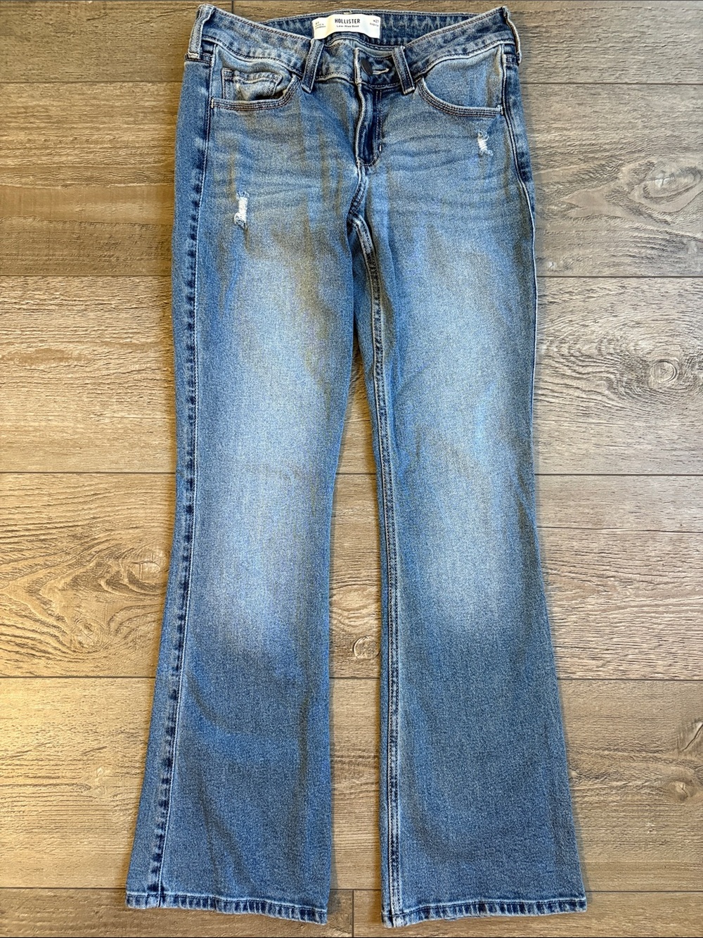 Hollister Denim Low-Rise Boot Cut Light Blue Flare Jeans 4 Regular
